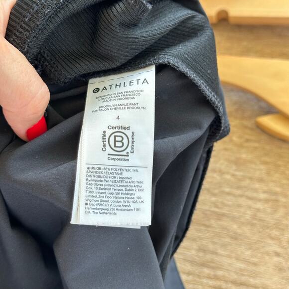 Athleta Brooklyn High Rise Pull On Ankle Pants Black 4 - Picture 9 of 10